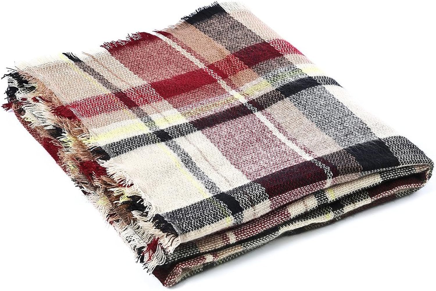 Women's Fall Winter Scarf Classic Tassel Plaid Scarf Warm Soft Chunky Large Blanket Wrap Shawl Scarves Pink Scarf at  Women’s Clothing store