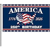 America 250 Flag 3x5 Ft 2 Sided 3 Layers 250 Anniversary USA Flag We The People 1776-2026 250 Years Birthday Patriotic Decor for Outdoor Front Door Porch Wall (A)