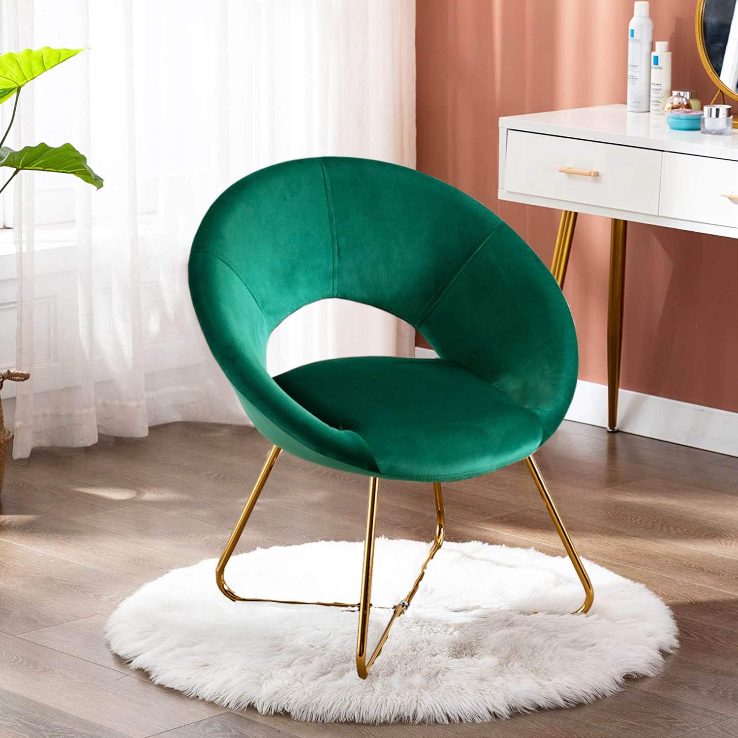 Amazon.com: Altrobene Velvet Accent Chair, Kitchen Dining Chair, Luxury