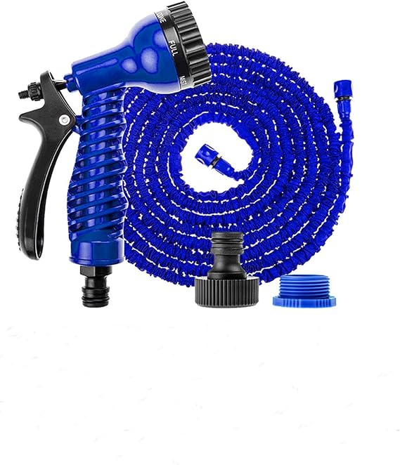 (Blue) 150FT Expanding Garden Water Hose Pipe 3 Times Expanding