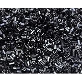 PPhtony Glass Bugle Tube Mini Seed Beads 1400Pcs/30g 2 * 3mm Small Craft Loose Spacer Beads for DIY Bracelets Necklace Earring Jewelry Making (Black)