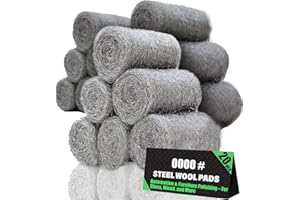 DEMIBAZ Steel Wool 0000 20 PCS - Extra Fine for Clean & Polish Glass/Wood/Leather/Metal - Mice Control, Rodent Blocker for We