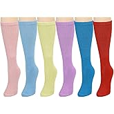 Falari Women Diabetic Socks Diabetes Edema and Circulatory Loose Fitting Cotton Crew Socks - 6 Pairs
