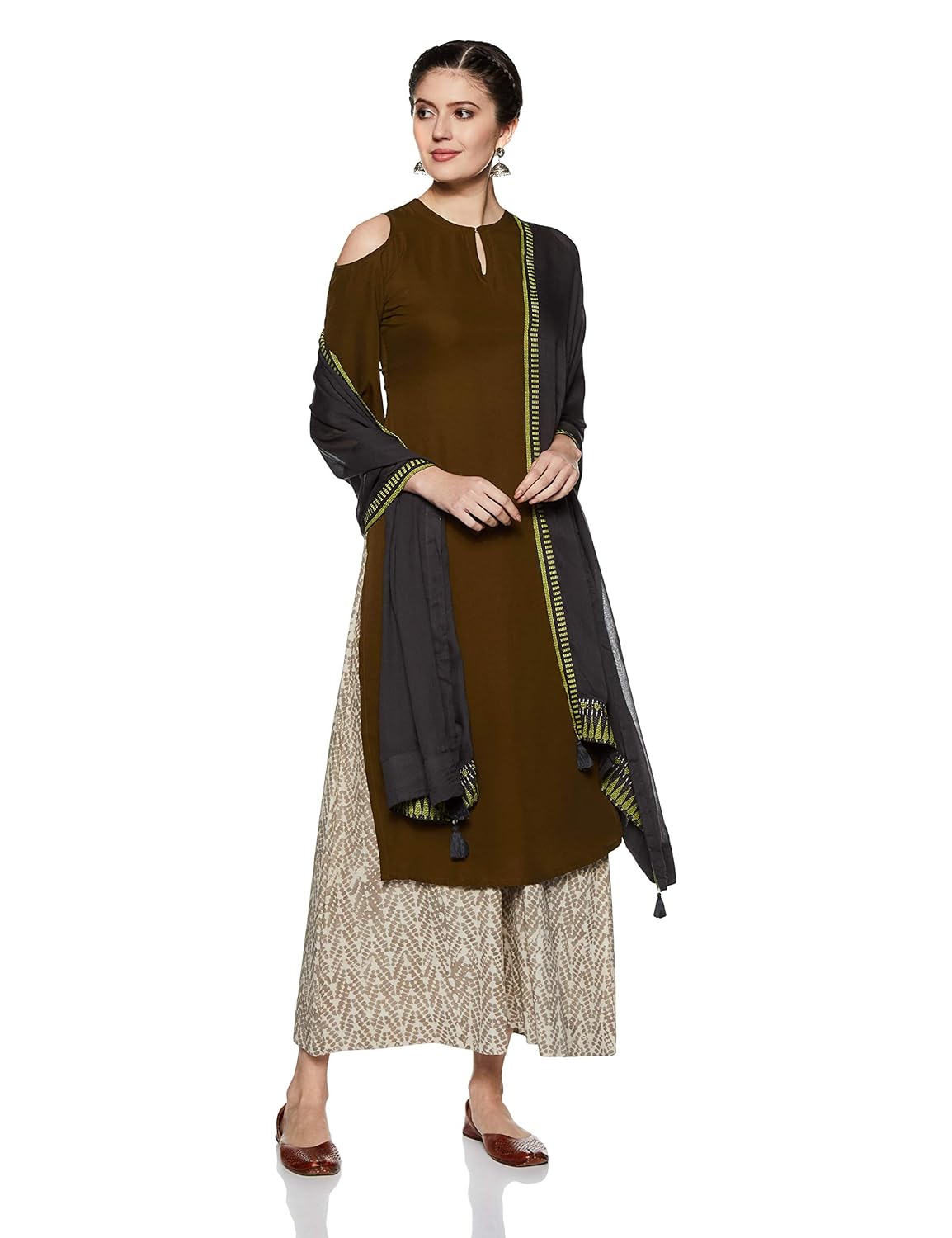 w for woman womens solid dupatta_grey