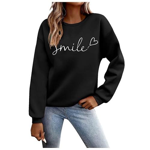 Jumpers for Women UK - Fall Long Sleeve Shirts Ladies 2025 Crew Neck Fashion Hoodies Casual Long Sweatshirt Winter Casual Outwear Pullover Outfits Tops Sweaters
