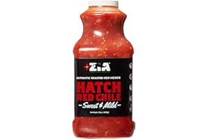Original New Mexico Hatch Red Chile By Zia Green Chile Company - Delicious Flame-Roasted, Peeled & Diced Southwestern Certified Red Peppers For Salsas, Stews & More, Vegan & Gluten-Free - 128oz