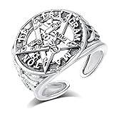 CELESTIA Tetragrammaton Ring for Men Pentagram