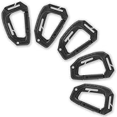 M-Tac Military Plastic Tactical Carabiners - Multi Purpose 3,7х2,2 inches Carabiner Clip Tactical D Ring - Plastic D-Clips Pack of 5