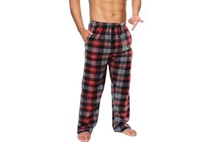 Active Club Mens Pajama Pants -Mens pajama Bottoms-Mens fleece Plaid Lounge Pants with Pockets 1 & 3 Pack