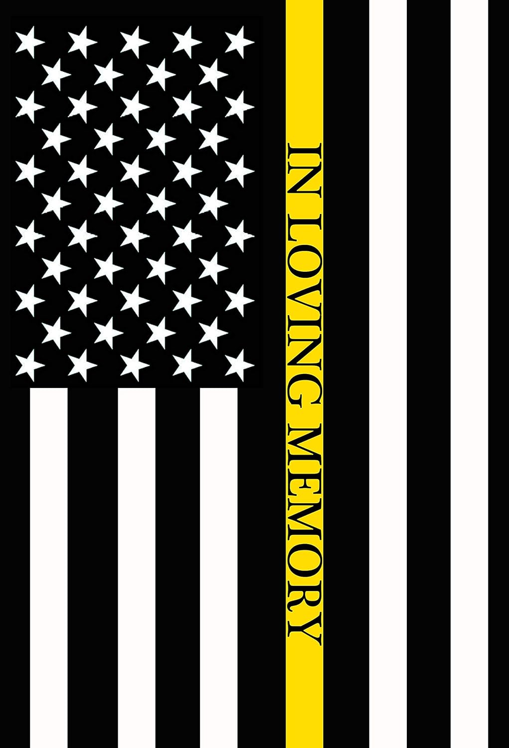 Promini Black and White American Flag, Yellow Line, Service Workers, Tow Truck Drivers, Dispatchers, Garden Flag, Yard Decoration