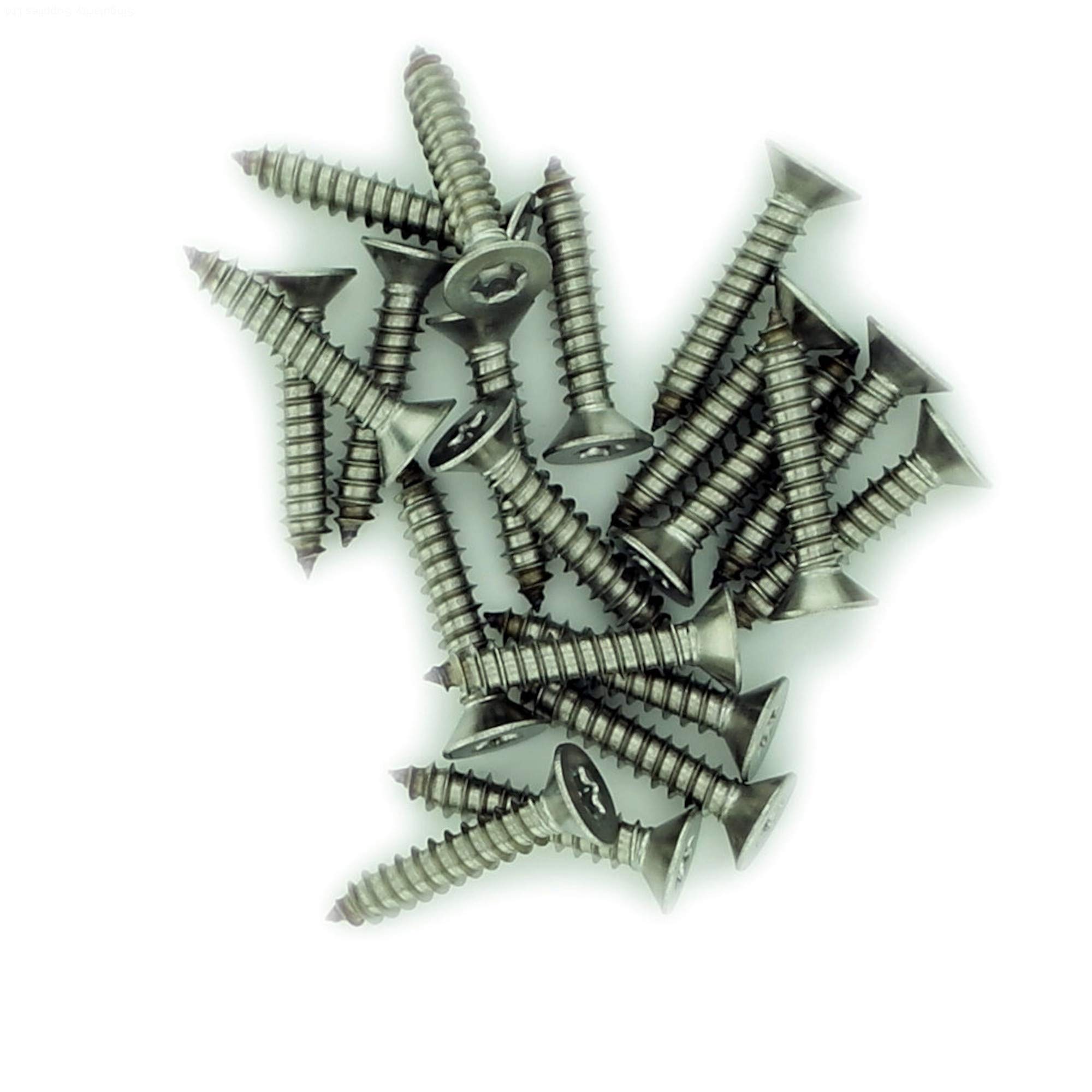No.2 x 0.175 (2.2mm x 4.5mm) TX Countersunk Self-Tapping Screw - Stainless Steel (A2) (Pack of 20)