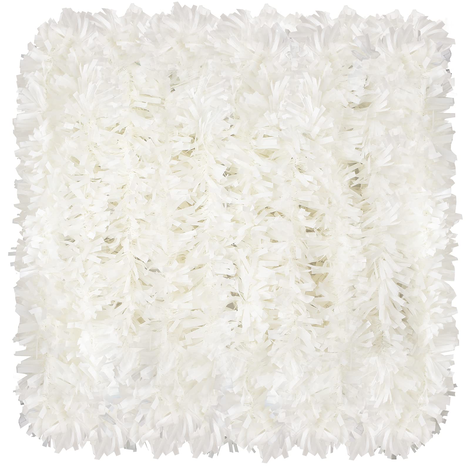 39.4 Feet Christmas Tinsel Garland Shiny Party Tinsel Garland Metallic Tree Xmas Hanging Decoration for Christmas Tree Decoration Wedding Party(White)