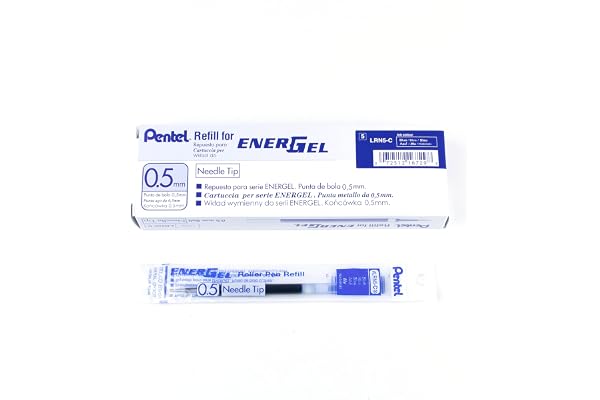 Refills for Pentel EnerGel Gel Pens, 0.5mm, Blue Ink, 12PK