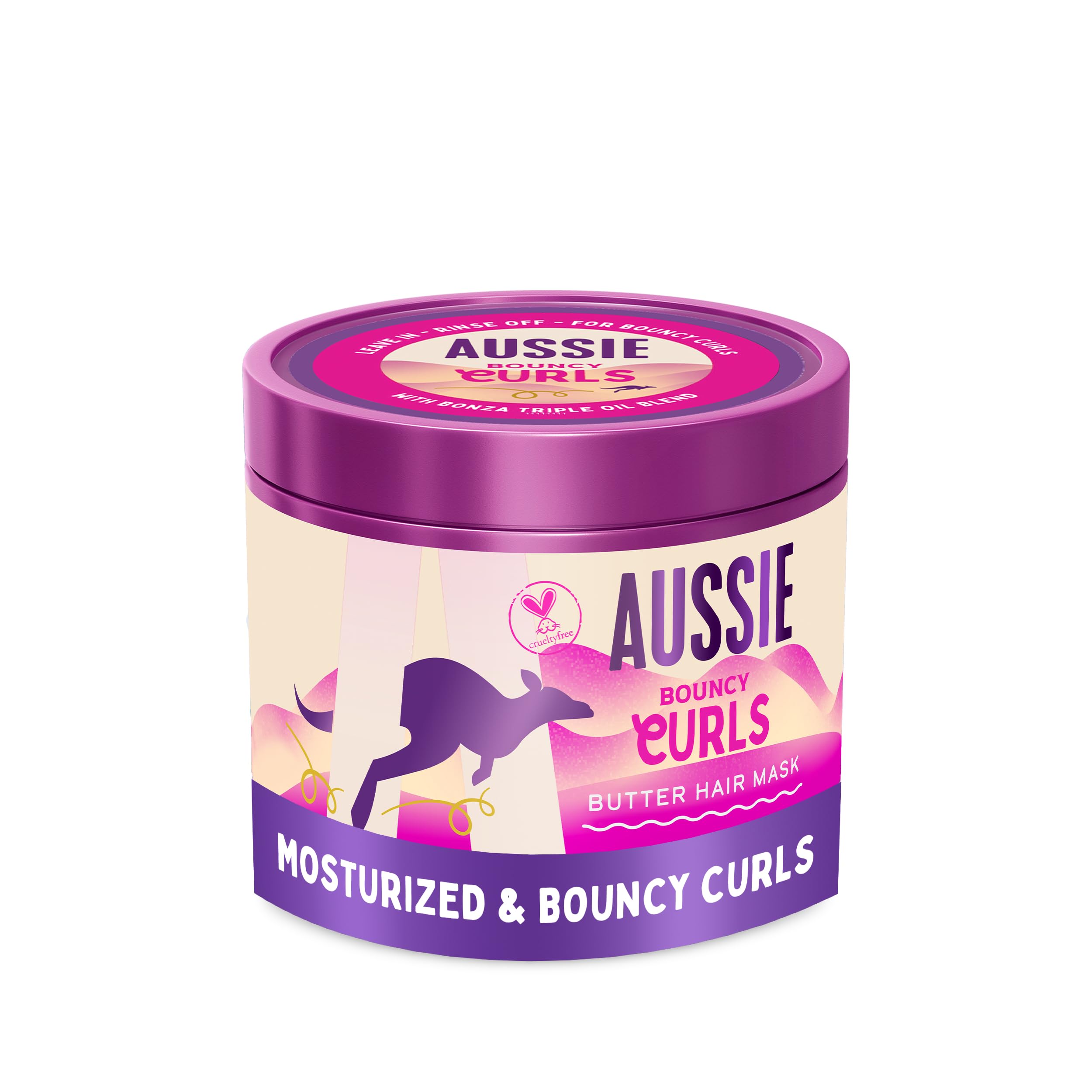 Aussie Bouncy Curls Butter Hair Mask 500ml to Detangle, Nourish, Deeply Moisturise, Anti-Frizz. For Wavy & Curly Hair. With Jojoba, Coconut & Australian Macadamia Nut Oils. Vegan & Cruelty-Free