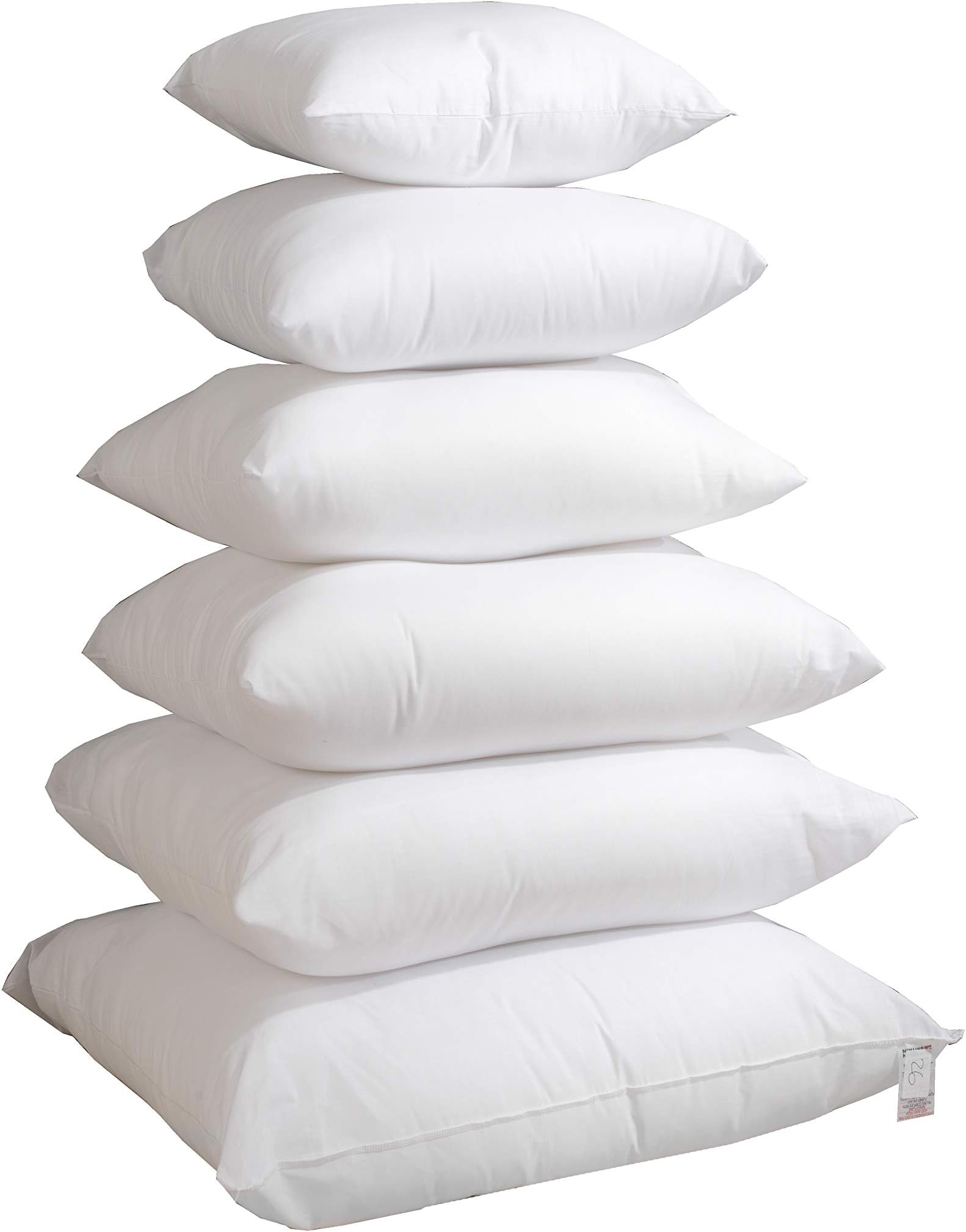 Lancashire Textiles Premium Handmade Hypoallergenic Hollowfibre 20'' x 20'' Cushion Inners - Pack of 6 Casing Not Tea-Bag Type