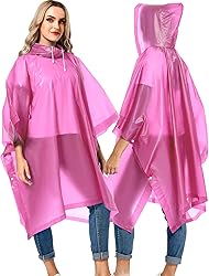 Borogo 2 Pack Rain Ponchos for Adults Reusable