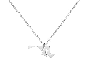 Yiyang State Necklace Pendant Country Map Pendant Charm Jewelry Gift for Women Teens