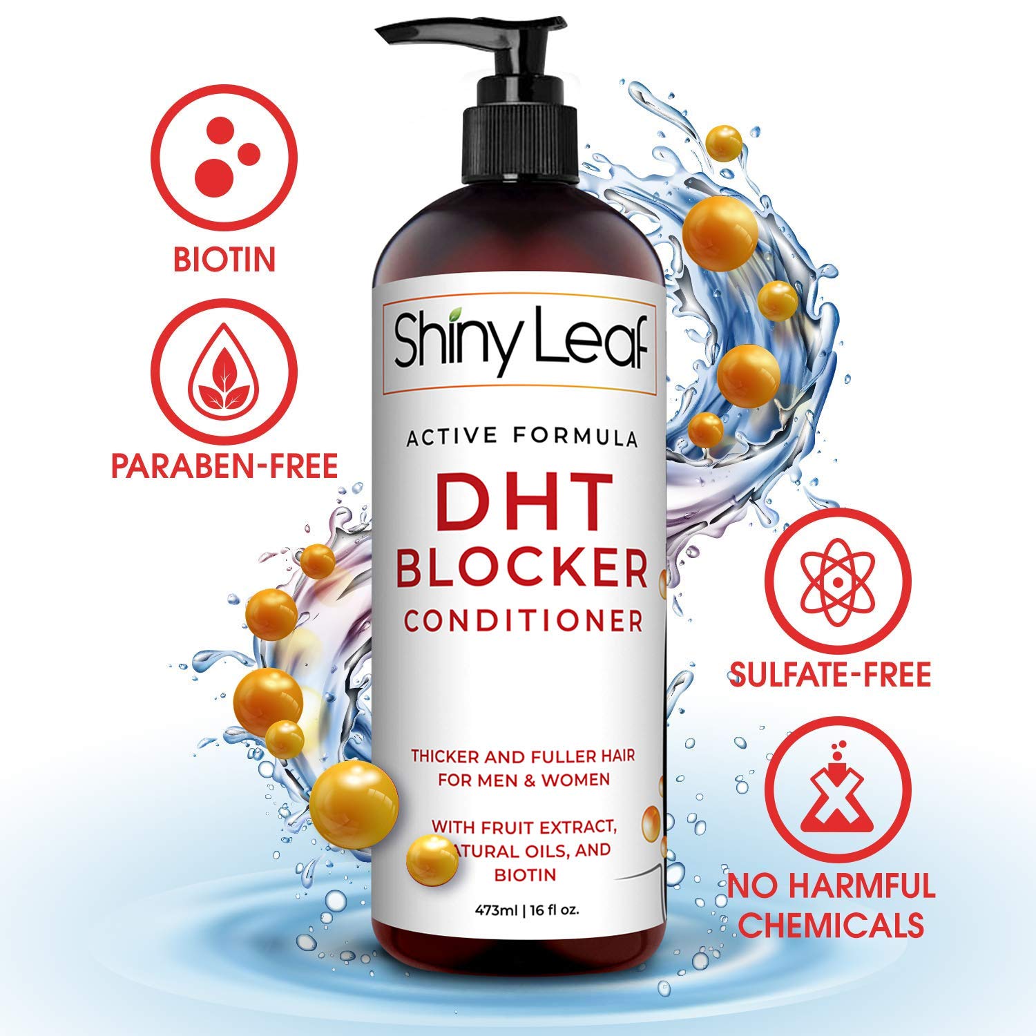 DHT Blocker Conditioner for Hair Loss with Rosemary Leaf Oil, Anti-Hair Loss Conditioner for Hair Growth for Men & Women, For Softer & Smoother Hair, Paraben & Sulfate Free, 16 oz: Beauty