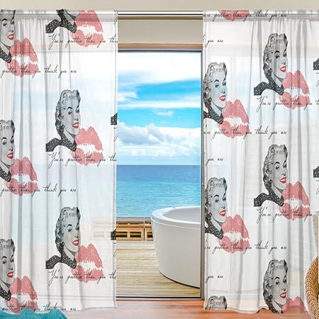 Deyya Marilyn Monroe Bedroom Sheer Panels Artificial