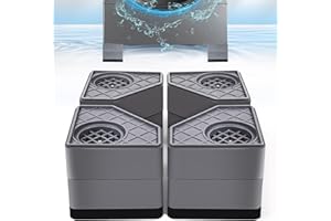 CUISIBOT 4Pcs Anti Vibration Pads for Washing Machine, Stops Washer Dryer Moving, Prevents Noise, Vibration Transfer, Antivibration Stabilizer Support Feet Mat Suitable for Most Furniture (Increase3.14in)