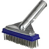 Poolmaster 5-Inch Stainless Steel Pool Algae Detail Brush, Heavy-Duty Aluminum Back, for Gunite Concrete Pools and Spas, Small Narrow Head for Corners, Steps and Tight Areas