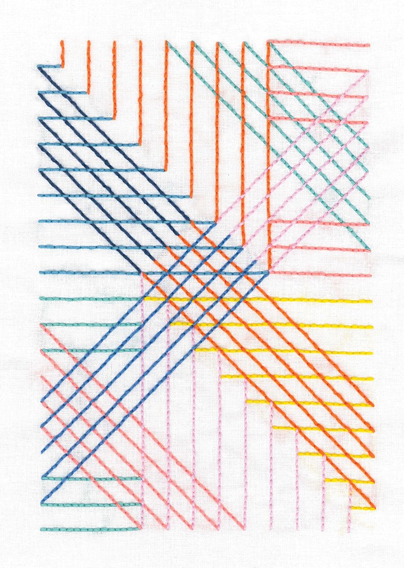 DMC Parallel Lines Embroidery Kit