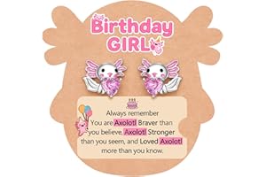 Eryuor A Lotl of Love – Axolotl Stud Earrings for Girls Christmas Valentines Birthday Gifts
