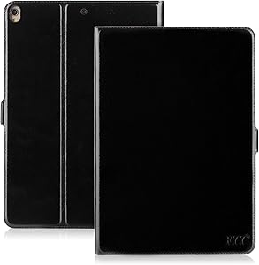 FYY Case for 2019 iPad Air 3 10.5/2017 iPad Pro 10.5 inch, Handmade Genuine Leather Case with Kickstand Function for 2019 iPad Air 3 10.5/2017 iPad Pro 10.5 inch Black