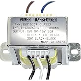 UPMMUD 15V-0-15V Power Transformers | INPUT120V-AC to OUTPUT 30V-AC Transformer Center Tapped （8 ohms 30W）， for Power Supply and Audio Amplifier，megaphone