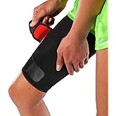 Adjustable Thigh Brace Support, Quadriceps Support and Thigh Wraps for Men and Women. Unisex Breathable Neoprene Non-Slip Hamstring Compression Sleeve