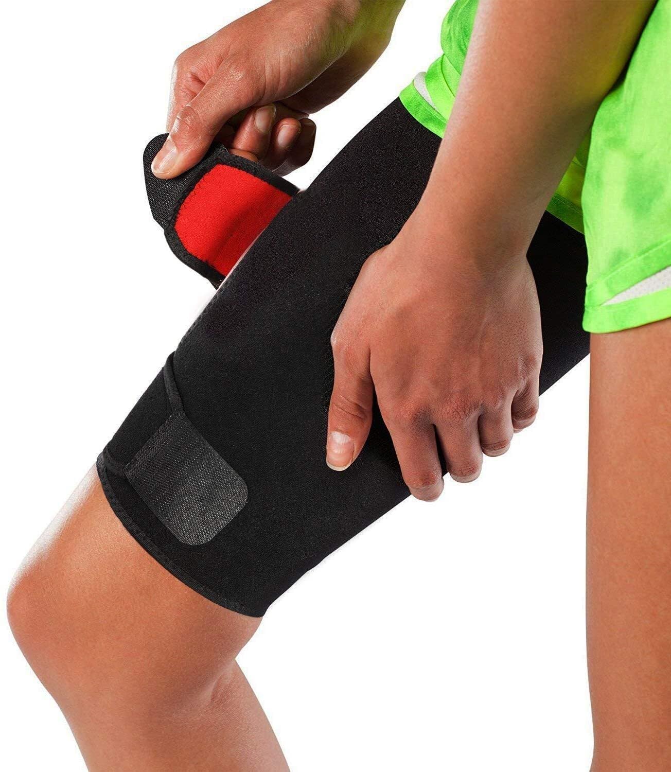 Stone and Clark Adjustable Thigh Brace Support - Non-Slip, Breathable Neoprene Compression Wrap for Men and Women (S/M(41-66))