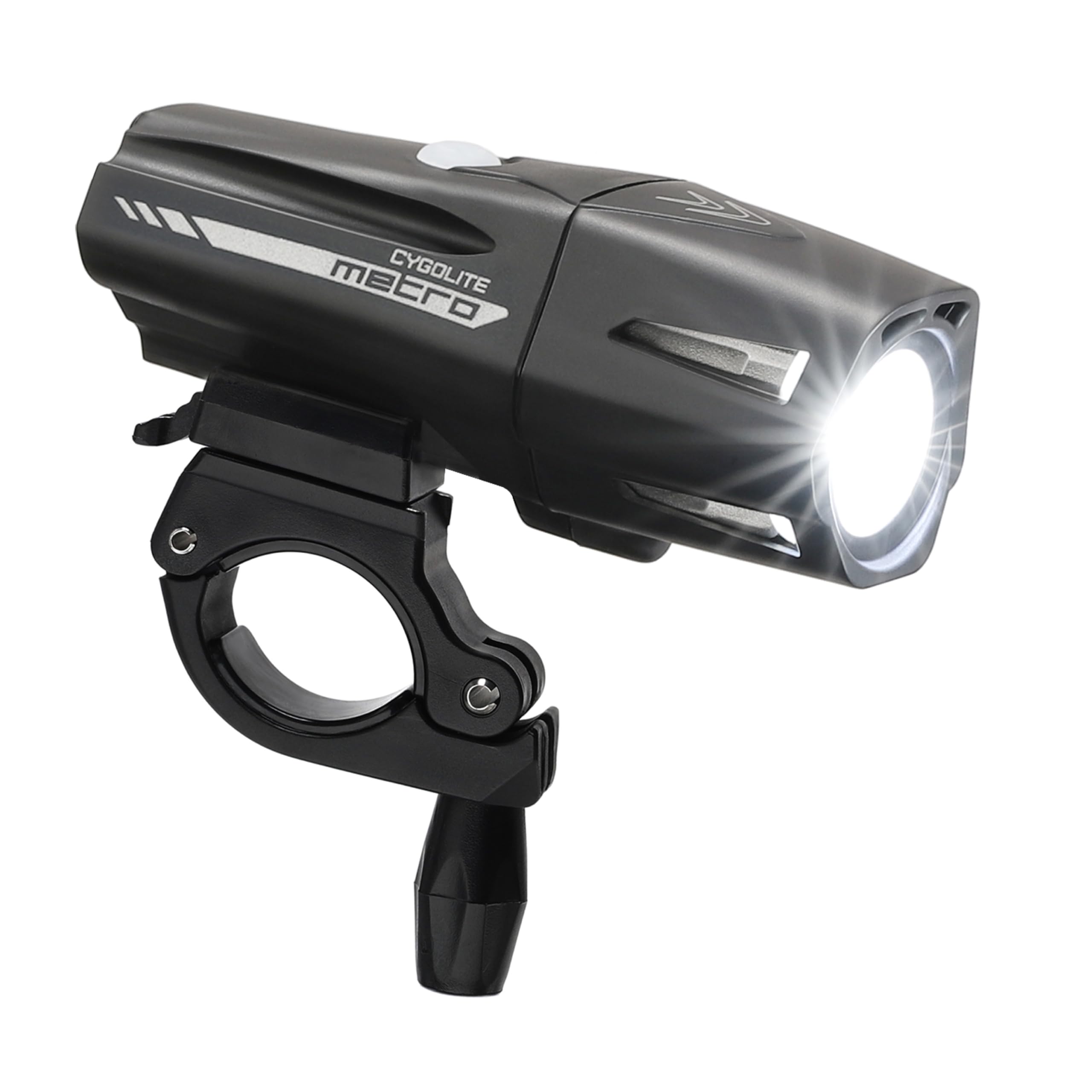Cygolite Metro Pro – 1,100 Lumen Bike Light – 9 Night & Day Modes – Compact & Durable – IP67 Waterproof – Secured Hard Mount – USB Rechargeable Headlight – For Road, Mountain, Commuter Bicycles, Black Image
