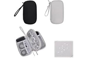 Lqucwepp 2PCS Electronics Travel Organizer, Double Layer Travel Cord Organizer Case Pouch, Waterproof Portable Cable Organize