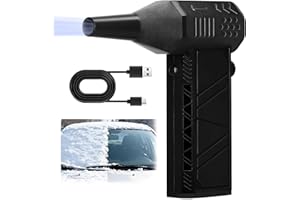 HUITENG XR Mini Turbo Snow Blower, 130,000 RPM Hand Held Snow Blower for car with Magnetic Nozzle, Portable Snow Whiz Turbo Blower, Ideal for Vehicle Snow Removal and Home Cleaning (Black)
