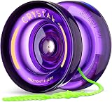 MAGICYOYO K2 Crystal Purple Yoyo - Dual Responsive & Unresponsive, 12 Strings