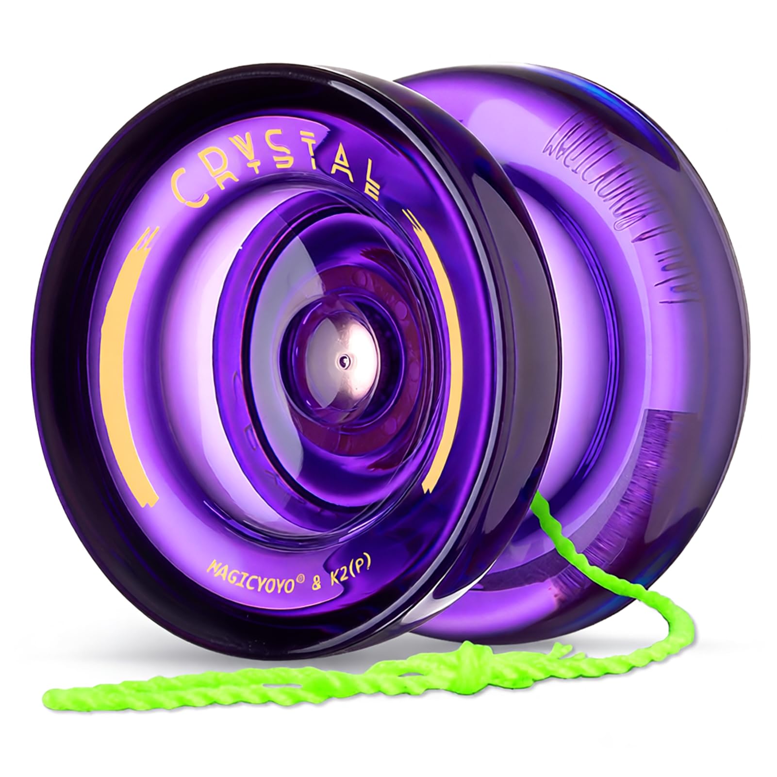 MAGICYOYO K2 Crystal Yoyo for Kids, Professional Finger Spin Tricks Yoyo - Dual Purpose Responsive & Unresponsive Yo Yo, Ideal for Basic Tricks & Advanced Player, with 12 Strings, Accessory Kit