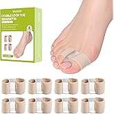 Bukihome Toe Separators for Overlapping Toes, Gel Bunion Corrector and Fabric Toe Spacers Straightener for Women & Men, Bunion Relief with 8 Pack