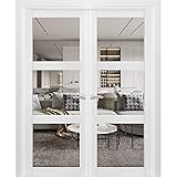 SARTODOORS Solid French Double Doors 84 x 84 inches