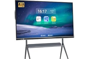JYXCN 75" 4K UHD Interactive Smart Board for Conference Rooms - Dual OS (Windows 10 & Android 11) Touchscreen with 20-Point Multi-Touch, Wireless Collaboration & Anti-Glare Display for Businesses