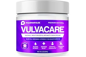 Pharmapulse Vaginal Moisturizer, Vulva Balm Cream, Intimate Skin Care, Menopause Support - Relieves Dryness, Itching, Burning, Redness, Chafing, Odor, Irritation - Estrogen Free 2oz
