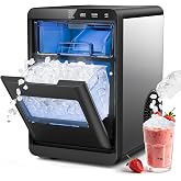 Lioncho Nugget Ice Maker Countertop, 44Lbs/24H Pebble Ice Machine for Home | ETL Approval Stainless Steel Pellet Ice Maker, 5-15 Minute Fast Ice Making, Chewable Ice Maker for Home/Kitchen/Office