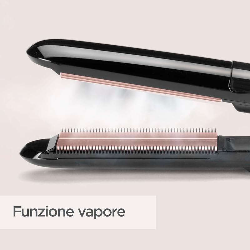 Piastra per capelli a vapore, styler per capelli a vapore, Nera