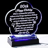 80th Birthday Gifts for Women Men with Light Base, Gift for 80 Year Old Her Him - Happy Birthday Gifts for 80 Year Old Men Women Mom Dad Friend