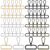 40 Pcs D Ring Swivel Lobster Claw Clasps, 1-1/2 Inch Lobster Lanyard Clasp, Metal Swivel Snap Hooks for DIY Crafts Keychain Jewelry Making Purse Hardware Bag Making (4 Colors)