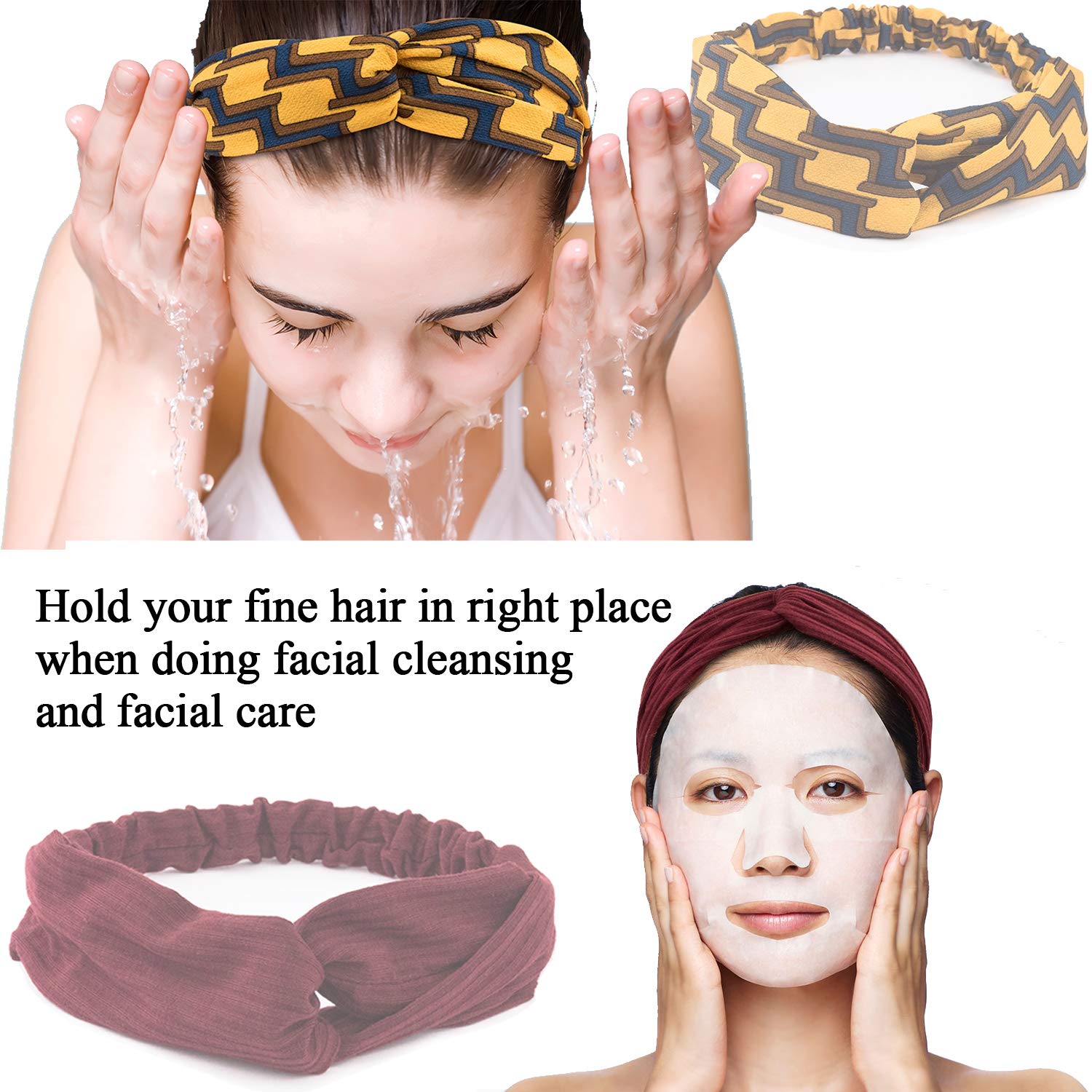 16 Pcs Boho Headbands for Women, EAONE Floral Bandeau Headbands Elastic Hair Bands Criss Cross Twisted Head Wrap Hair Accessories with 1PC Pouch Bag : Beauty
