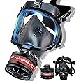 NBWAN Gas Masks Survival Nuclear and Chemical with 40mm Activated Carbon Filter, Full Face Gas Mask Respirator with Filters for Organic Vapor, Chemicals, Paint, Dust, Spray, Welding