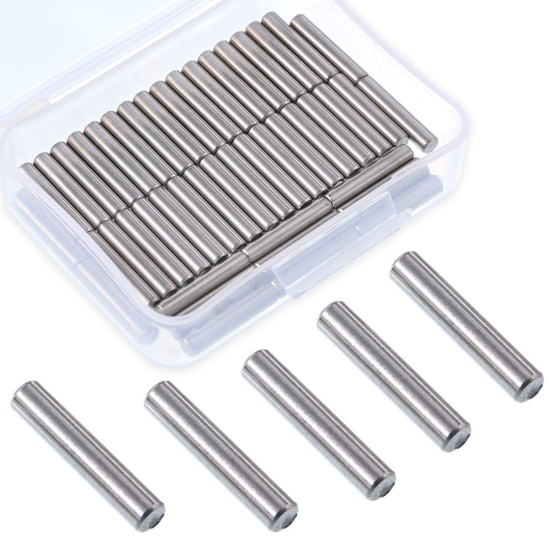 Sweet 50PC 5mm x 25mm Stainless Steel Polished Nickel Dowel Pin Shelf Support Pegs, Perfect for Fixing Components' Positions