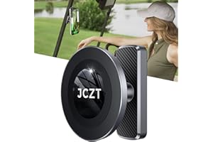 JCZT Magnetic Golf Cart Phone Holder Compatible with MagSafe iPhone 16 Pro Max Plus 15 14 13 12 Fits EZGO, Yamaha, Club Car, Icon, Golf Cart Accessories Essentials Gift for Friend Men Women Black