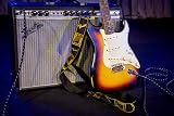 Fender Monogrammed Guitar Strap 2 Inch Adjustable 36-58 Inches Black Yellow view 2