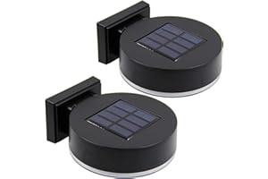 MAGGIFT 12 LEDs Solar Fence Lights Wall Mount, 10 Lumen Solar Deck Lights Solar Porch Lights Wall Sconce Warm White Lights for Outdoor, Steps, Yard, Garden, Garage, Patio, Driveway, 2 Pack
